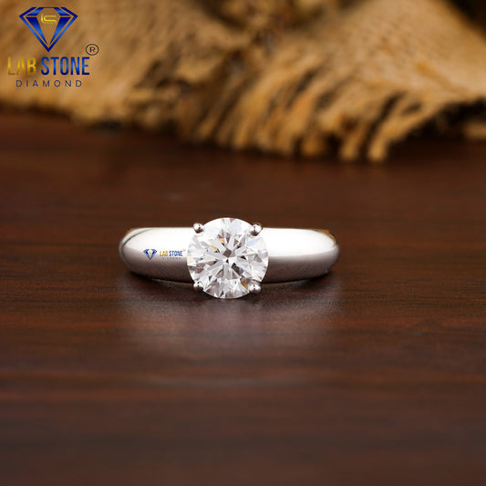 1.62 TDW Round Cut Women’s Solitaire Diamond Ring