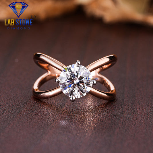 1.65 TDW Round Cut Women’s Split Band Solitaire Diamond Ring