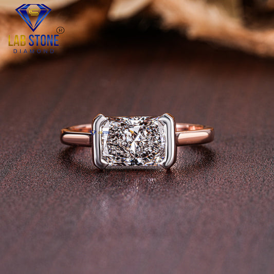 2.42 TDW Radiant Cut Diamond Women's Solitaire Ring