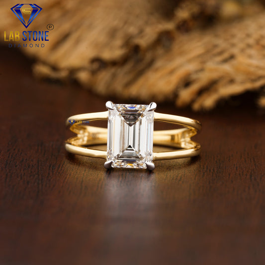 3.00 TDW Emerald Cut Women’s Solitaire Diamond Ring