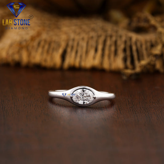 0.42 TDW Oval Cut Women’s Solitaire Diamond Ring