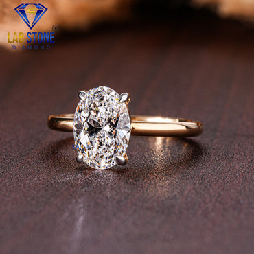 1.90 TDW Oval Cut Women’s Solitaire Diamond Ring
