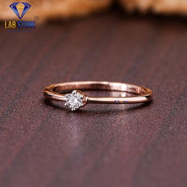 0.08 TDW Round Cut Women’s Solitaire Diamond Ring