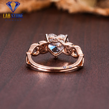 1.99 TDW Heart Cut Women’s Solitaire Diamond Ring