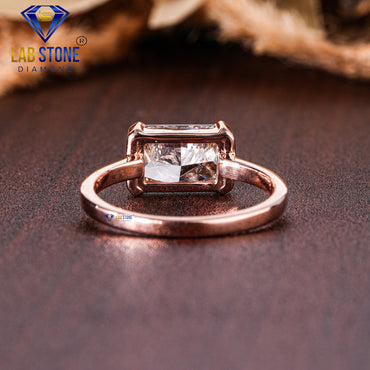 2.42 TDW Radiant Cut Diamond Women's Solitaire Ring