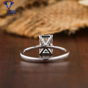 1.46 TDW Emerald Cut Women’s Solitaire Diamond Ring