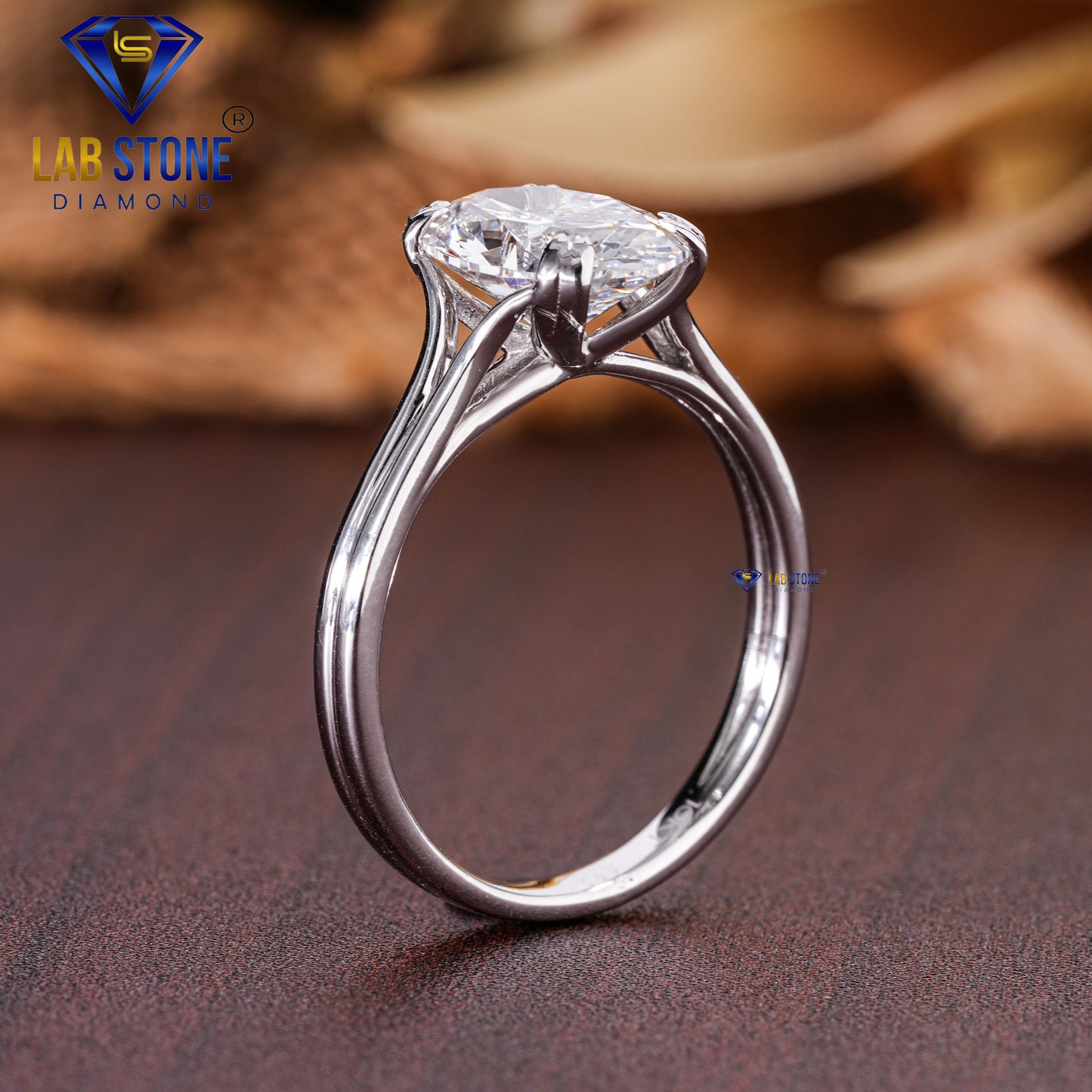 4.47 TDW Oval Cut Women’s Solitaire Diamond Ring