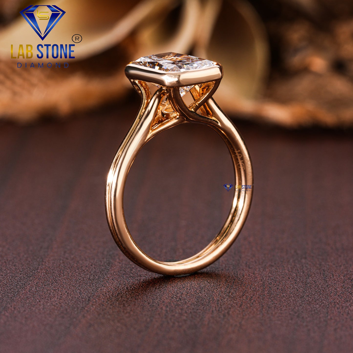 3.40 TDW Radiant & Round Cut Women’s Engagement Diamond Ring