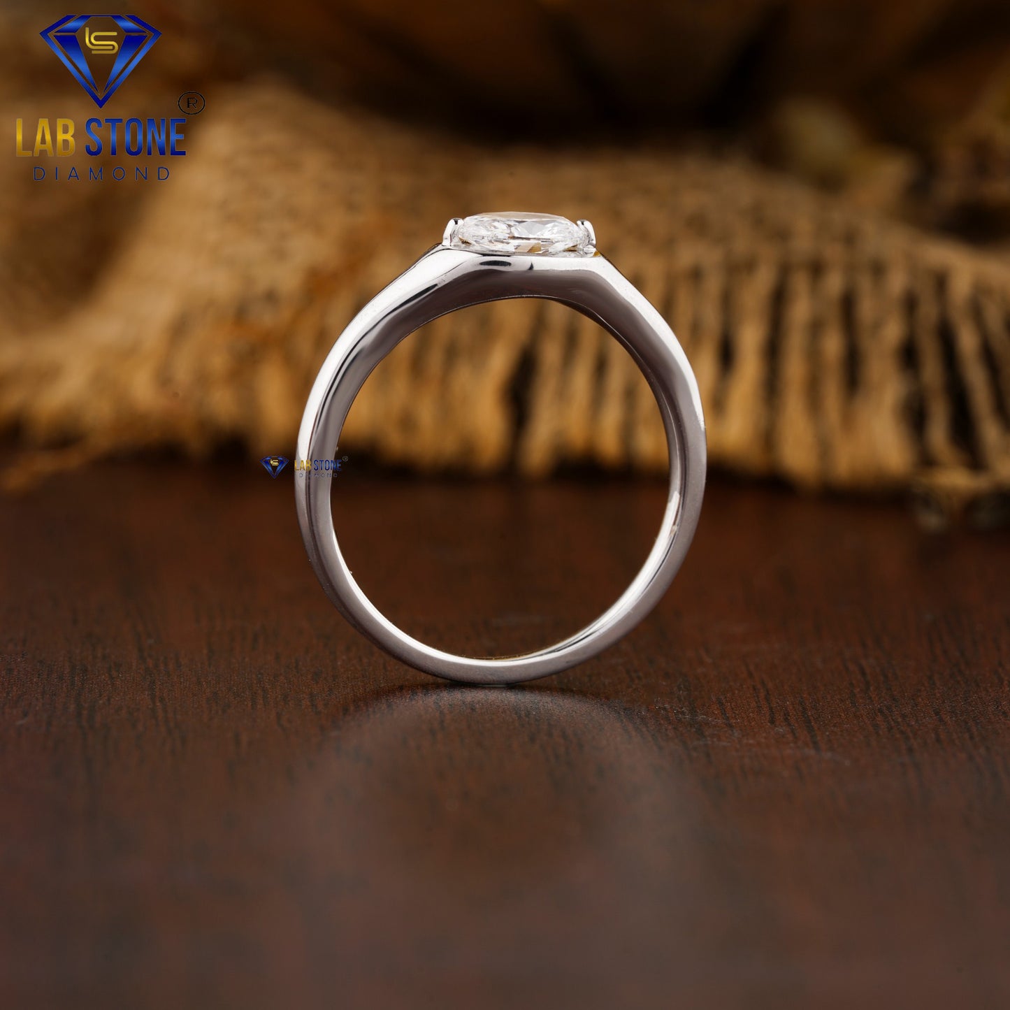 0.42 TDW Oval Cut Women’s Solitaire Diamond Ring