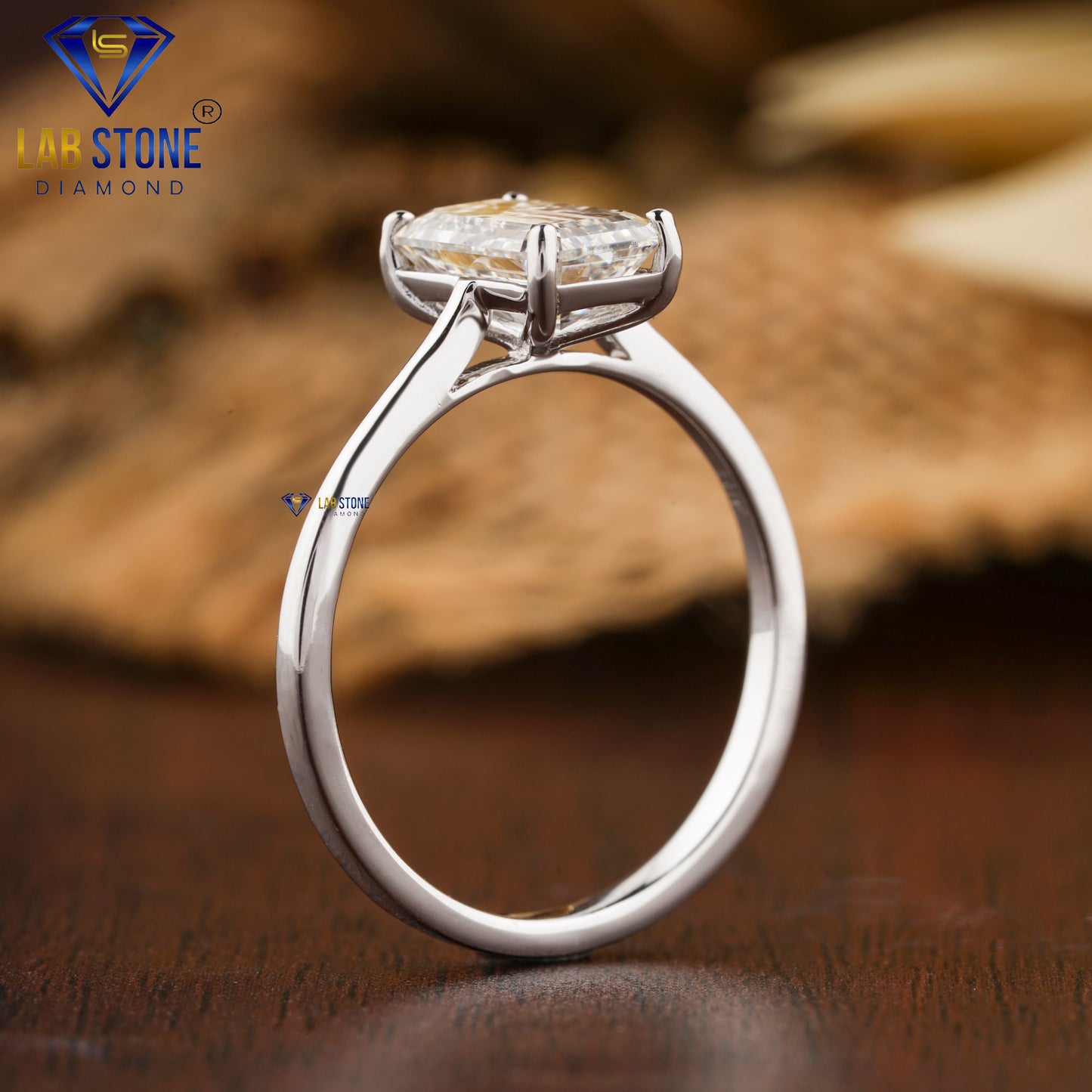 1.46 TDW Emerald Cut Women’s Solitaire Diamond Ring