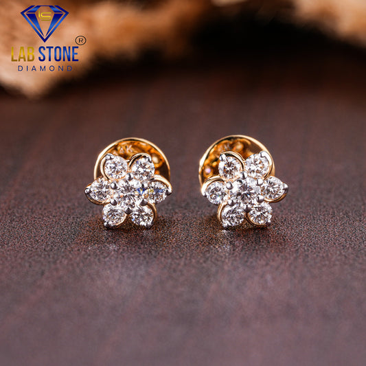 0.49 TDW Round Cut Diamond Stud Earring