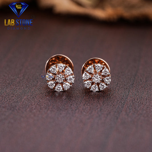 0.32 TDW Round Cut Diamond Stud Earring
