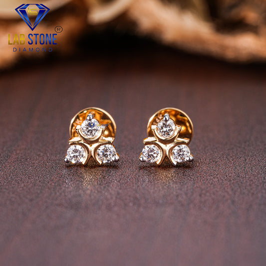 0.39 TDW Round Cut Diamond Stud Earring