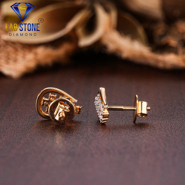 0.36 TDW Round Cut Diamond Stud Earring