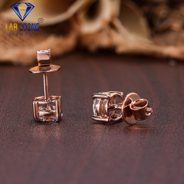 0.93 TDW Round Cut Diamond Solitaire Stud Earring
