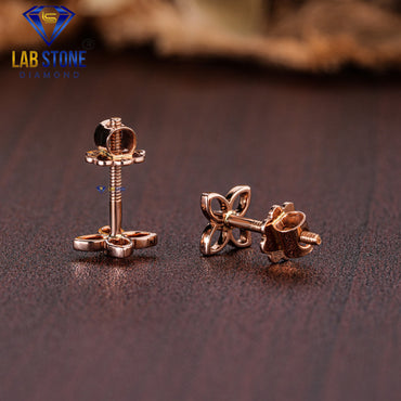 0.03 TDW Round Cut Diamond Solitaire Stud Earring