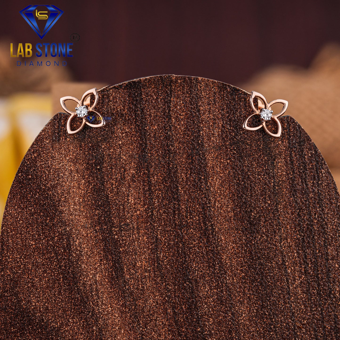 0.03 TDW Round Cut Diamond Solitaire Stud Earring