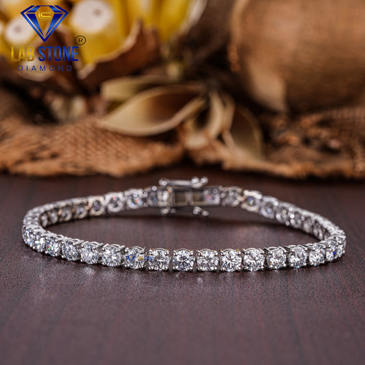 3.56 TDW Round Cut Diamond Tennis Bracelet