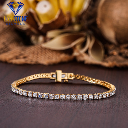 7.58 TDW Round Cut Diamond Tennis Bracelet