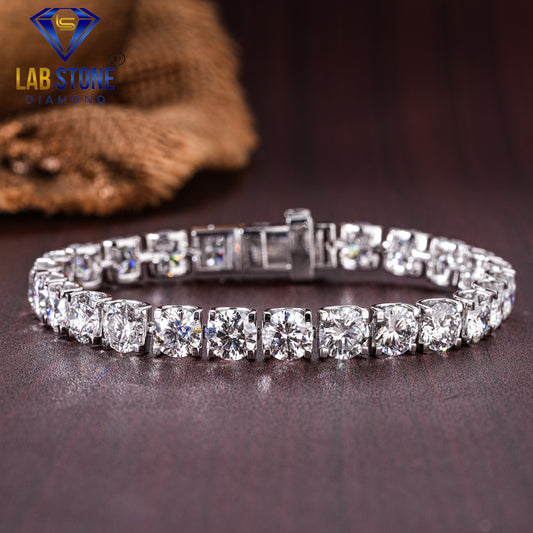 26.00 TDW Round Cut Diamond Tennis Bracelet