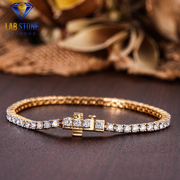 7.58 TDW Round Cut Diamond Tennis Bracelet