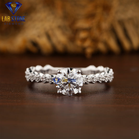 1.08 TDW Round Cut Women’s Engagement Diamond Ring