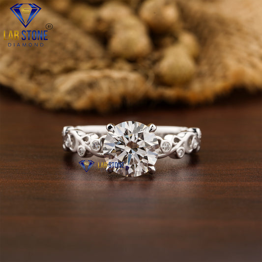 2.09 TDW Round Cut Women’s Diamond Engagement Ring