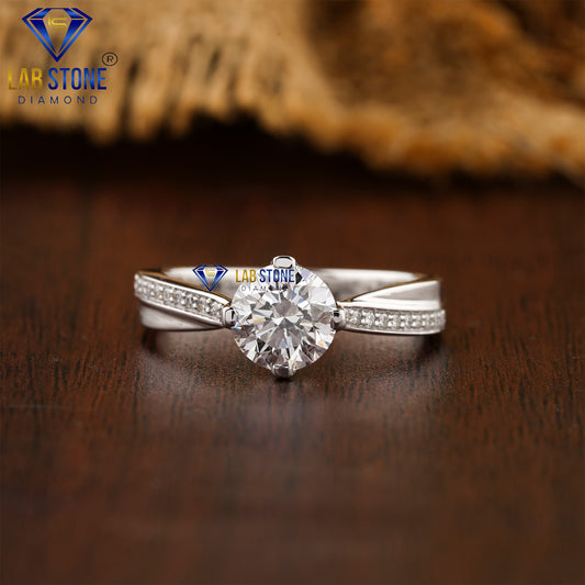 1.37 TDW Round Cut Women’s Diamond Engagement Ring