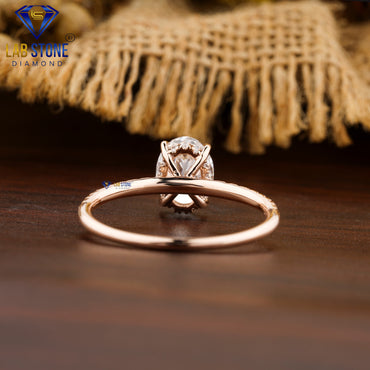 1.96 TDW Oval & Round Cut Women’s Halo Diamond Ring