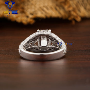 2.45 TDW Radiant & Round Cut Women’s Engagement Diamond Ring