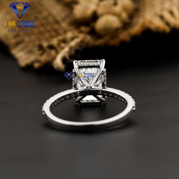 3.62 TDW Radiant & Round Cut Women's Engagement Diamond Ring