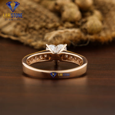 1.51 TDW Heart & Round Cut Women’s Engagement Diamond Ring
