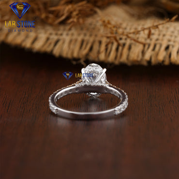 2.45 TDW Oval & Round Cut Women’s Engagement Diamond Ring