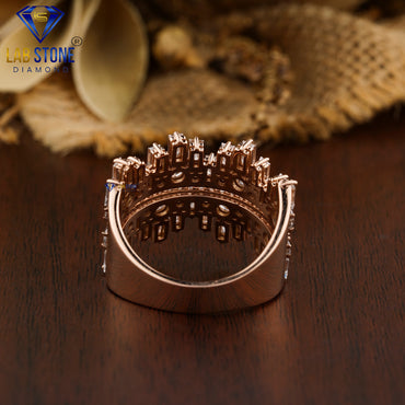 3.35 TDW Baguette & Round Cut Women’s Engagement Diamond Ring