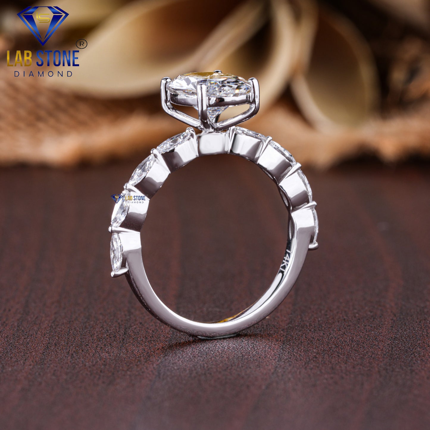3.63 TDW Oval & Marquise Cut Diamond Women's Engagement Ring