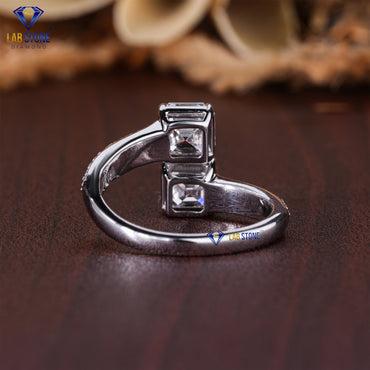 3.92 TDW Asscher & Round Cut Diamond Women's Engagement Ring