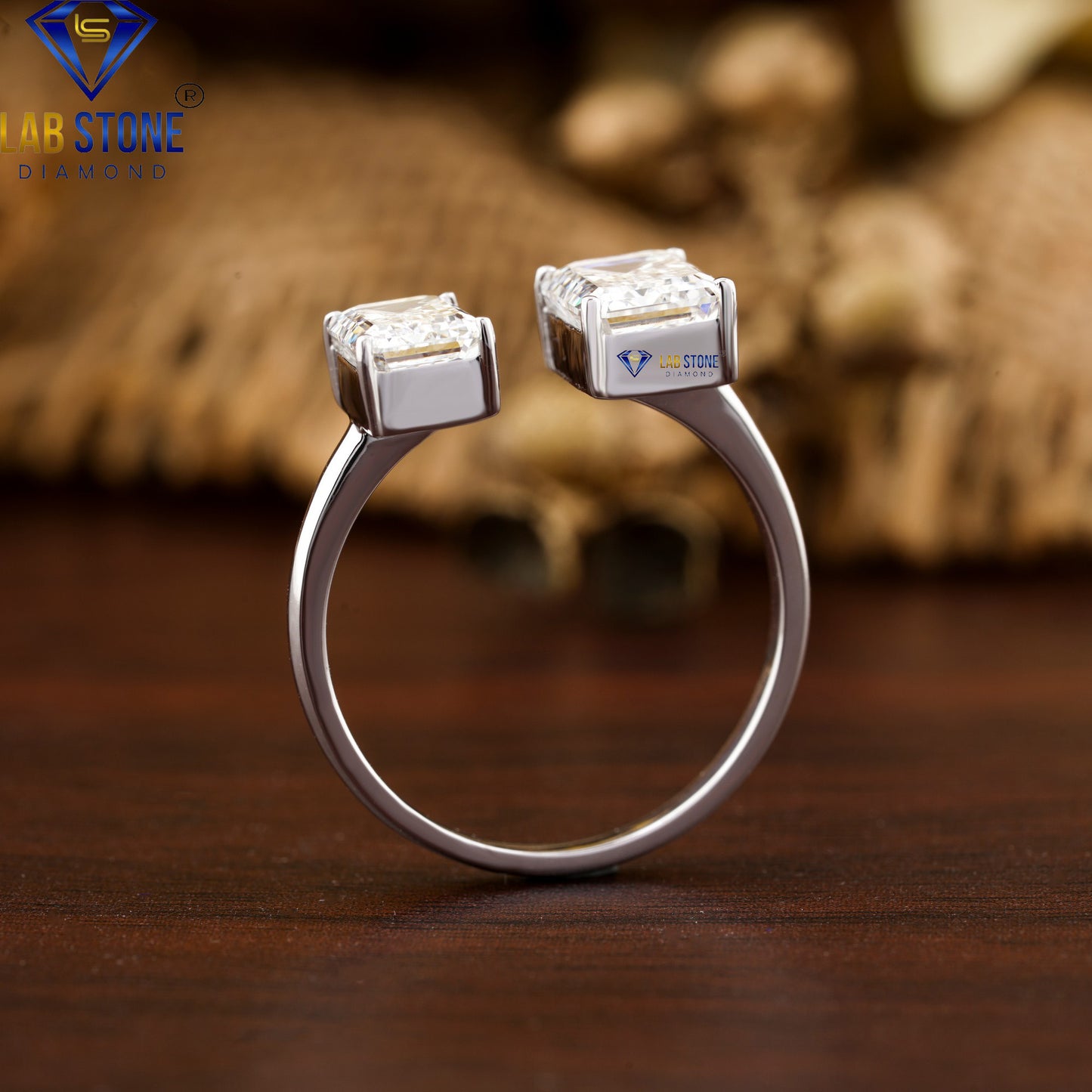 2.57 TDW Emerald Cut Diamond women's Engagement Ring