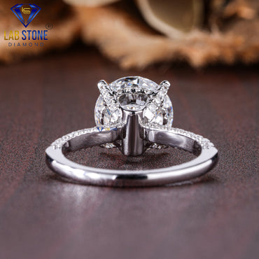 4.56 TDW Round Cut Diamond Women's Hidden Halo Engagement Ring