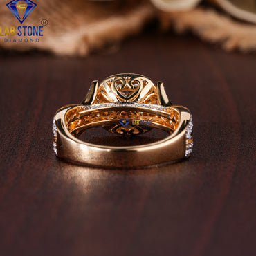 2.154 TDW Cushion & Round Cut Diamond Women's Engagement Ring