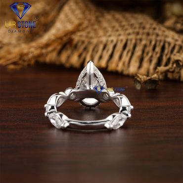 4.20 TDW Pear, Marquise & Round Cut Women’s Hidden Halo Diamond Ring