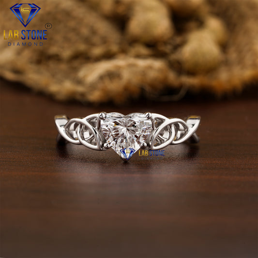 1.20 TDW Heart Cut Women’s Solitaire Diamond Ring