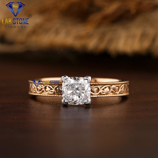 1.00 TDW Cushion Cut Daimond Women’s Solitaire Ring