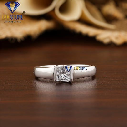 0.50 TDW Princess Cut Women’s Solitaire Diamond Ring