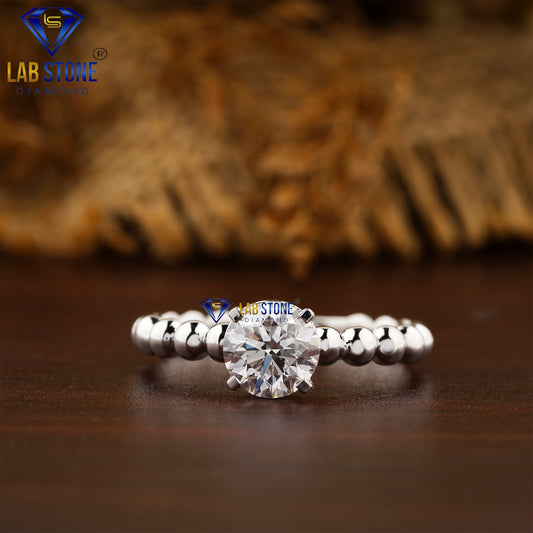 0.98 TDW Round cut Diamond Women's Solitaire Ring