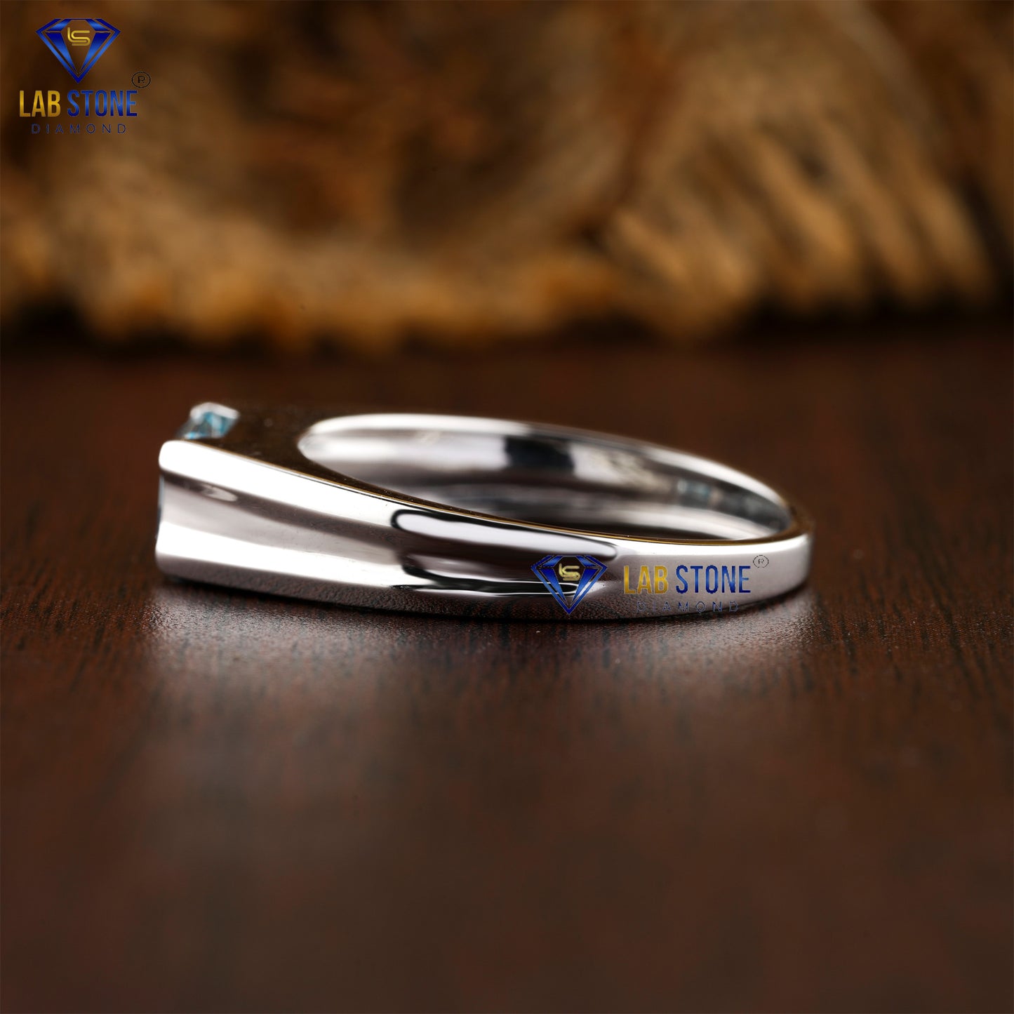 0.99 TDW Fancy Blue Emerald Cut Diamond Women’s Solitaire Ring