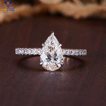 2.30 TDW Pear & Round Cut Diamond Women’s Engagement Ring