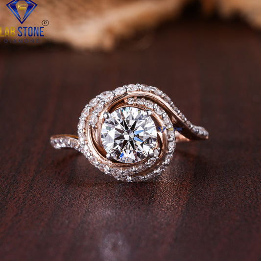 1.86 TDW Round Cut Diamond Women's Engagement Ring