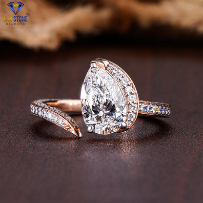 2.46 TDW Pear & Round Cut Diamond Women’s Engagement Ring