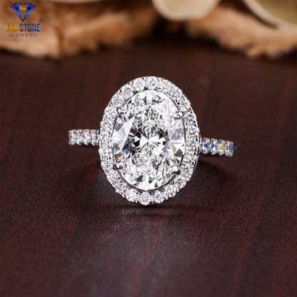 2.19 TDW Oval & Round Cut Diamond Women’s Halo Ring