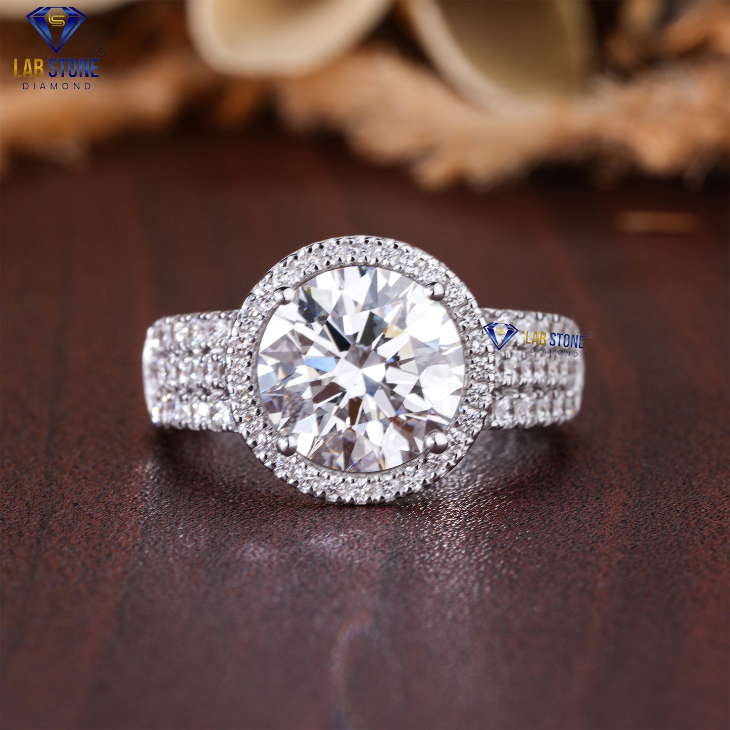 1.807 TDW Round Cut Diamond Women's Halo Ring